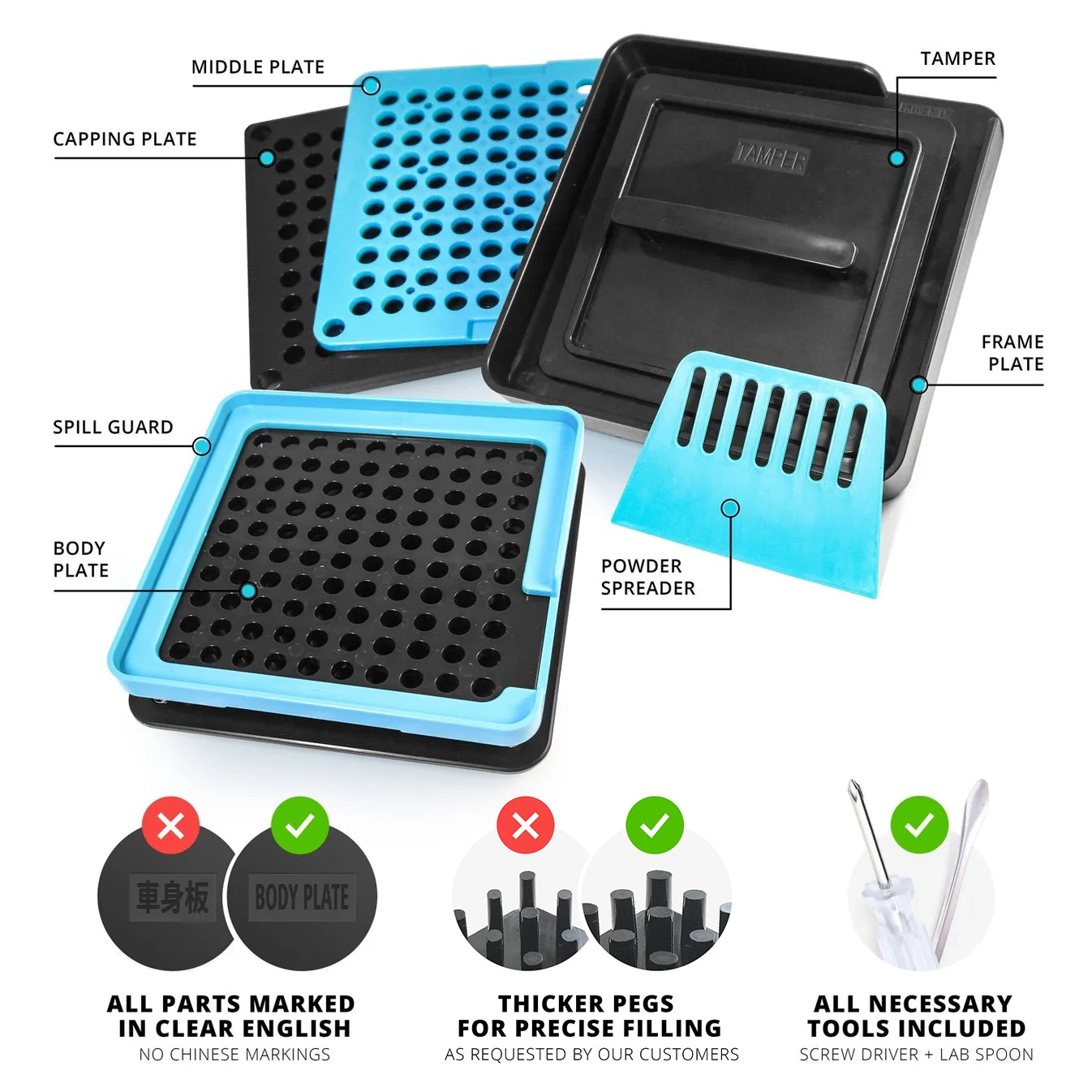 Capsule Filling Machine Size 00 – 100 Hole Manual Capsule Filler