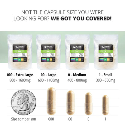 Empty Vegetarian Capsules - Size 1 - 1000 count