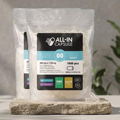 Empty PreSeparated Gelatin Capsules - Size 00 - 1000 count