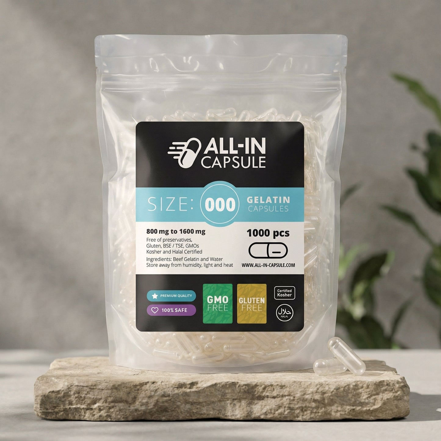 Empty Gelatin Capsules - Size 000 - 1000 count