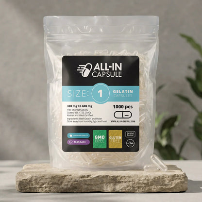 Empty Gelatin Capsules - Size 1 - 1000 count