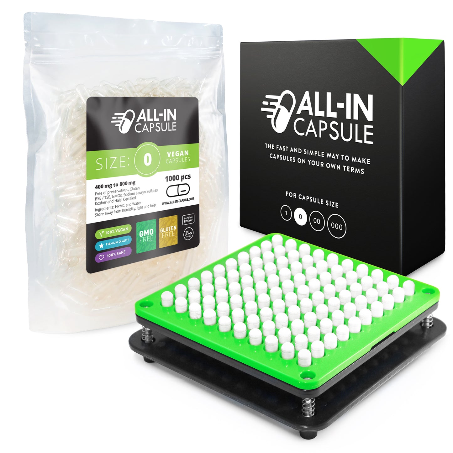 Capsule Filling Machine Size 0 With 1000 Vegetarian Capsules